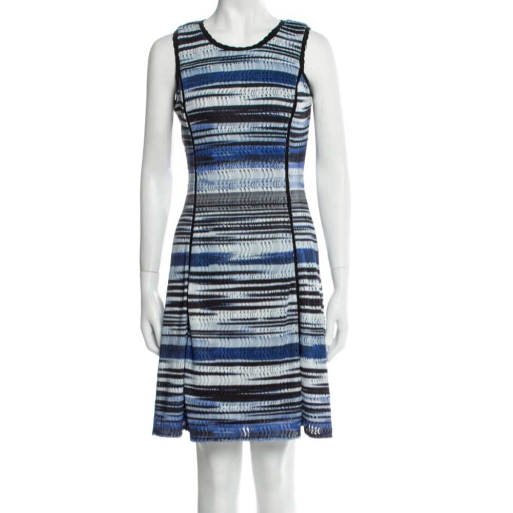 Karl Lagerfeld Blue Patterned Sleeveless Dress